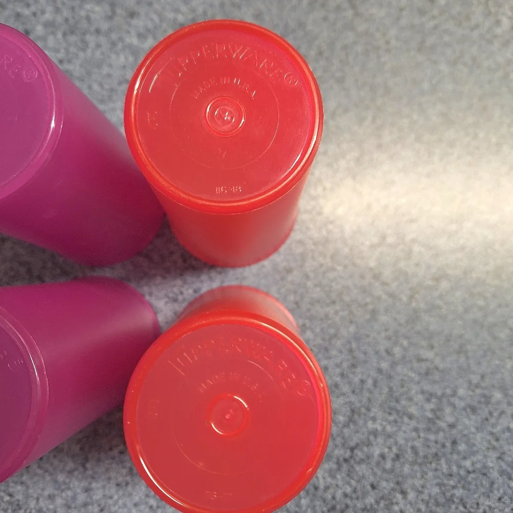 Tupperware 8oz Tumblers, Vintage, #116-18, #116-15, #116-17, Set of 4